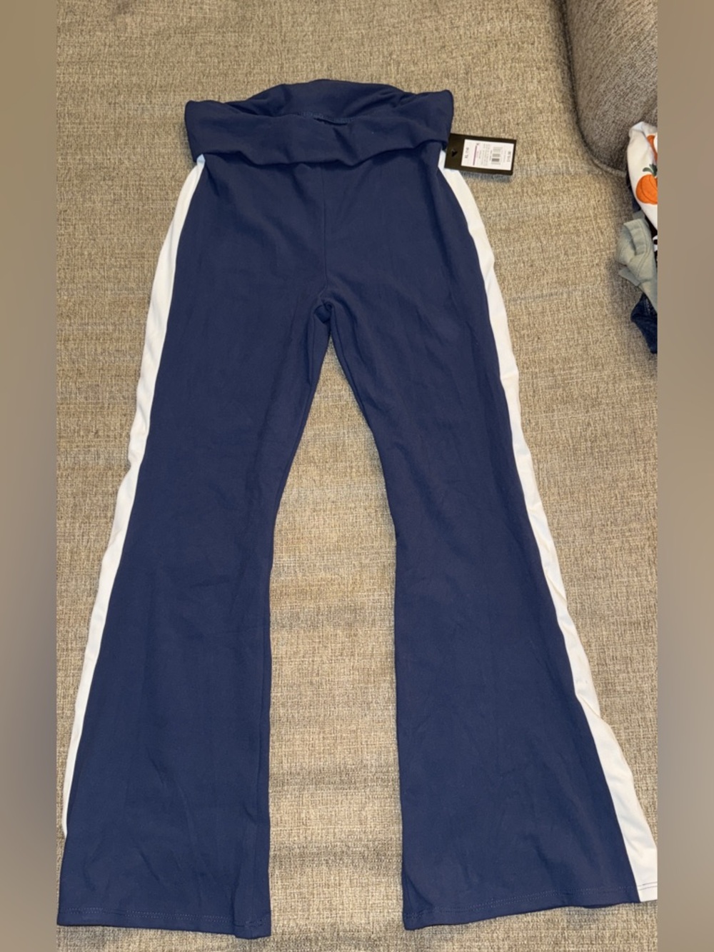 art class Navy Blue Flared Joggers with White Side Stripes